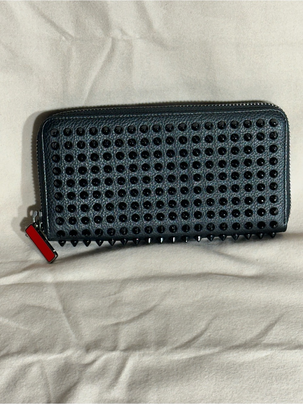 Christian Louboutin Black Studded Zip Wallet